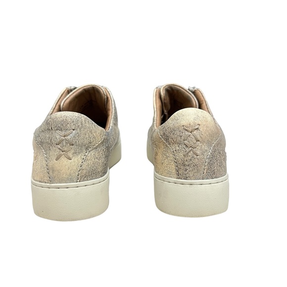 Frye Lena metallic leather zip low sneakers women’s size 5.5 - Picture 3 of 6